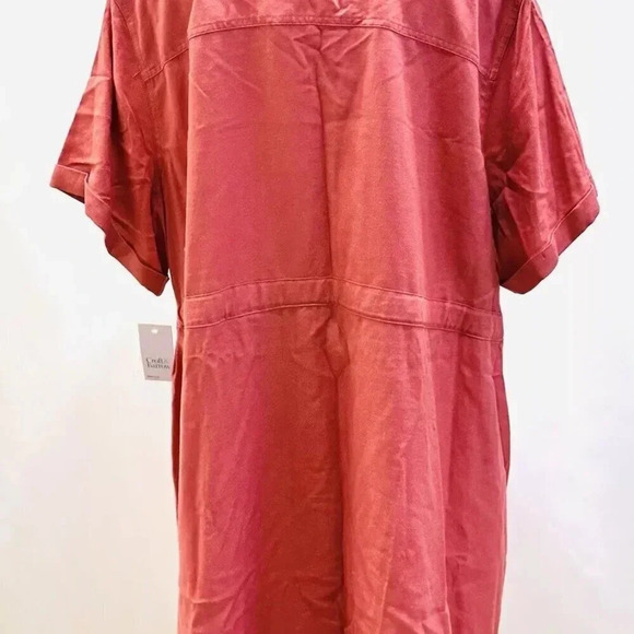 NWT CROFT & BARROW Women Short Sleeve Pullover Collared Draw String Dress Sz 3X - Picture 5 of 15